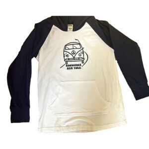 WOODSTOCK NY lightweight long sleeve T-shirt w hoodie size small (6-8)